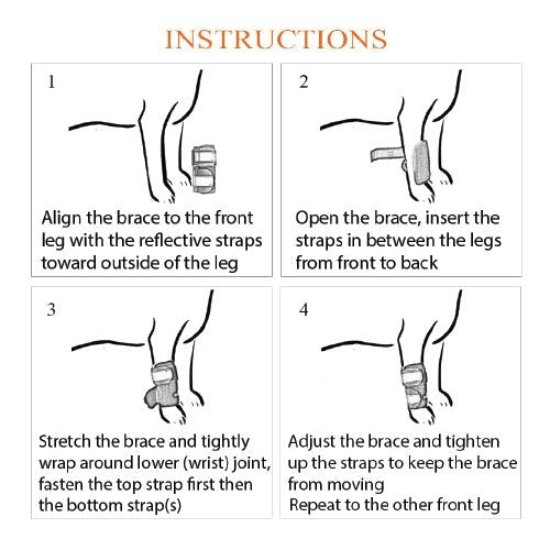 NeoAlly Dog Front Leg Braces: Enhance Safety with Reflective Straps (Pair)